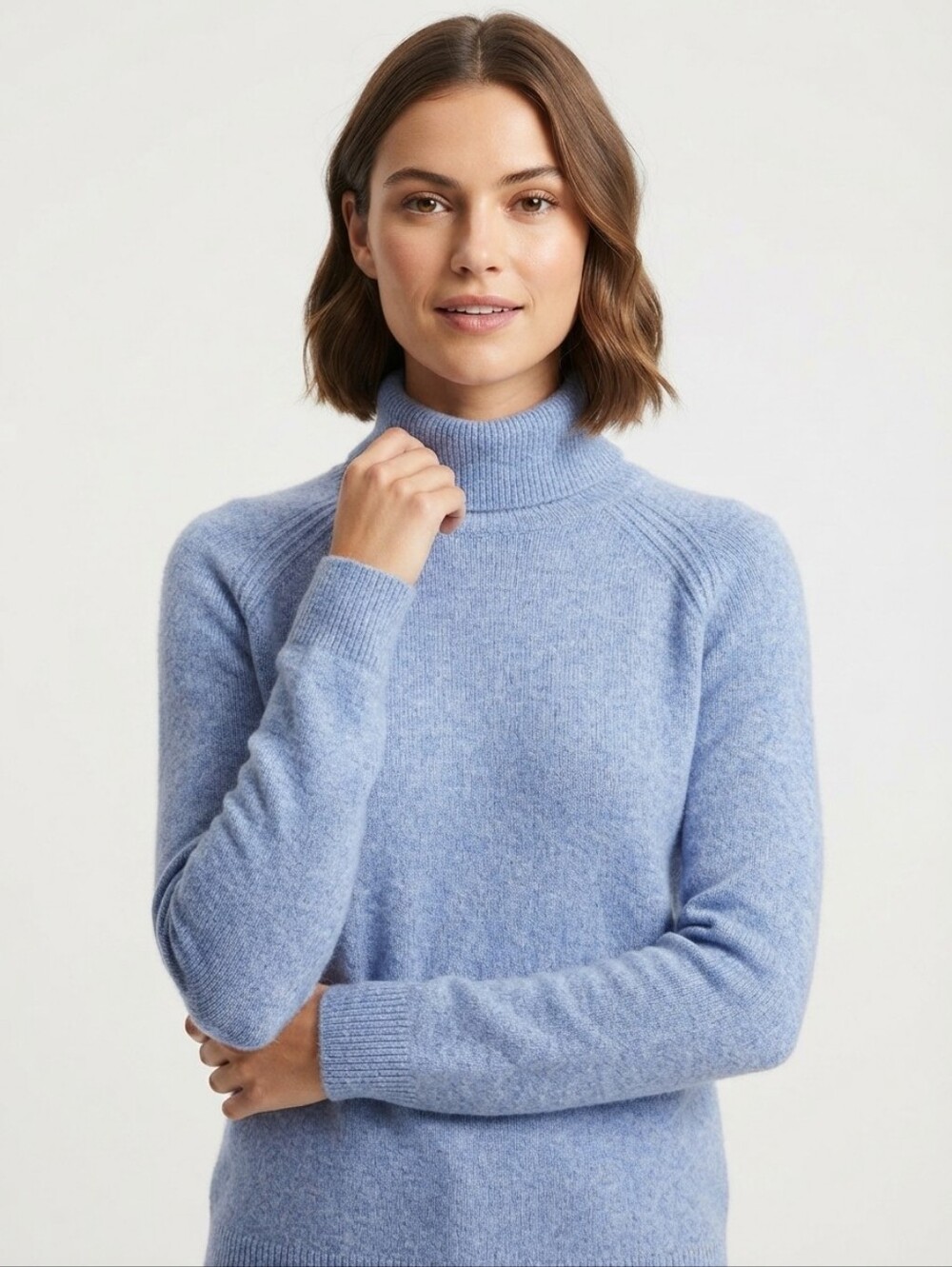 Women's Heather Blue Turtleneck Sweater Size XL